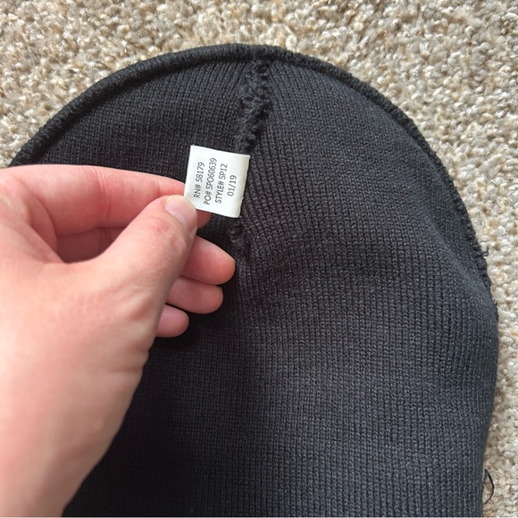 Black Beanie with White Embroidery - Picture 4 of 5
